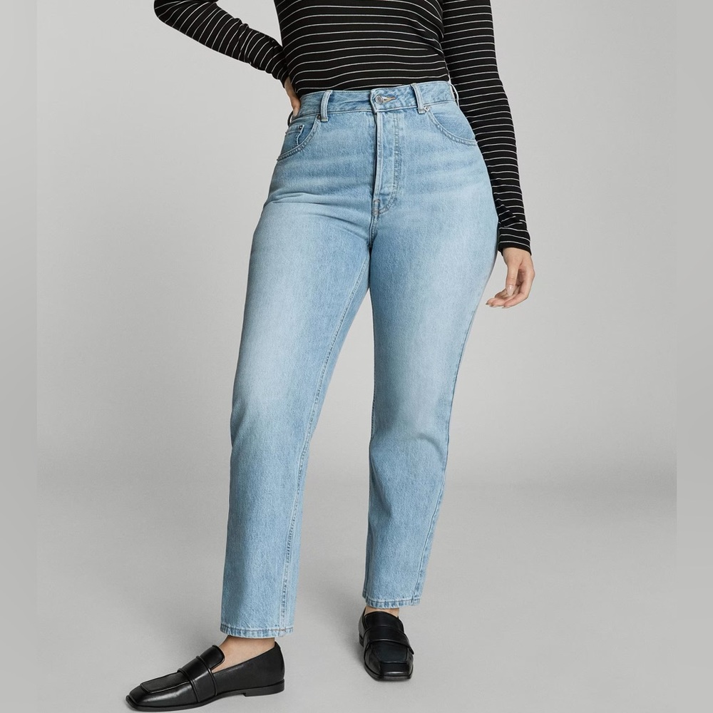 Everlane The Curvy 90s Cheeky Jean Sunbleached Blue Size 33 Straight Leg Jeans
